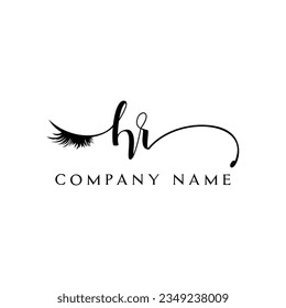 HR initial Logo lash logo eyelash vector modern
