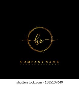 HR Initial luxury handwriting logo vector