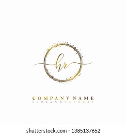 HR Initial luxury handwriting logo vector