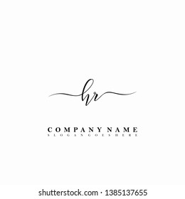 HR Initial luxury handwriting logo vector