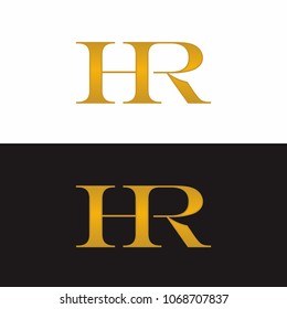 HR initial Luxury logo Design