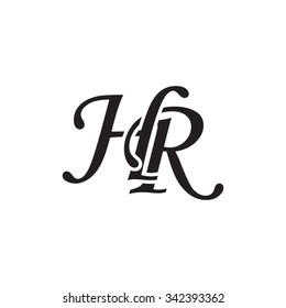 HR initial monogram logo