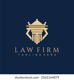 HR initial monogram logo for lawfirm vector design