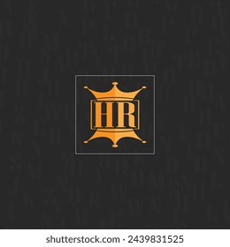 HR initial monogram logo with square style design.