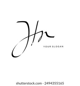 Hr Initial signature logo vector design