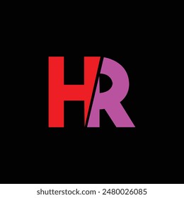 HR Letter Initial Logo Design Vorlage Vektorillustration