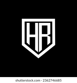 HR letter logo design with black background in illustrator. Vector logo, calligraphy designs for logo, Poster, Invitation, etc.