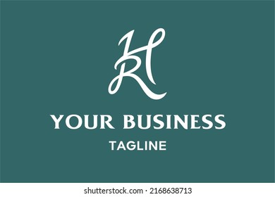 HR letter logo design, monogram, icon, symbol, initials. Beautiful lettering H and R monogram logo design style, feminine looks. Very suitable for personal, realtor, jewelry store, fashion brands etc.