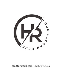HR Letter Logo Design Vector. Circle Logo Design