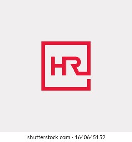 HR letter monogram logo inside square shape.