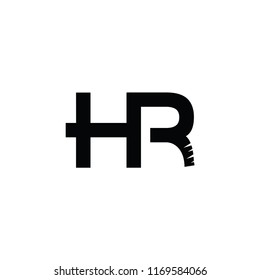 hr letter vector logo. elephant icon logo with initial