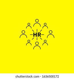 hr linear icon,  human resources outline vector logo