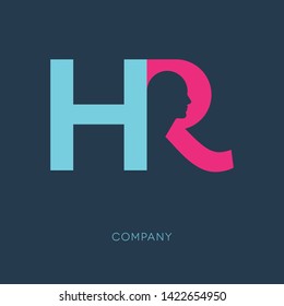 HR Logo Blue Pink. Human Resources Logo. Company Logo