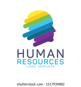 HR Logo Concept, Human Resources Logo, Colorful Head Logo