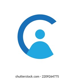 Logo-Design mit Buchstabe C für Personen Logo-Design für die Einstellung