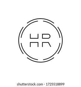 HR Logo Design Vector Template. Initial Circle Letter HR Vector Illustration