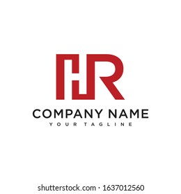 HR logo initial letter design template vector