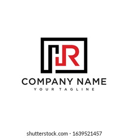 HR logo initial letter design template vector