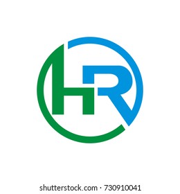 HR logo initial letter design template vector