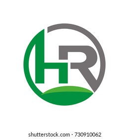 HR logo initial letter design template vector