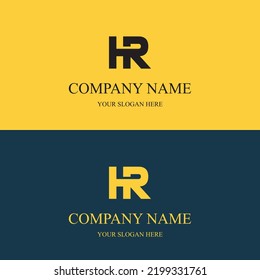 HR logo initial letter luxury royal logo. template symbol. modern golden luxury logo. abstract monogram vector letter mark brand fashion. icon with two different font. alphabet modern clothing.

