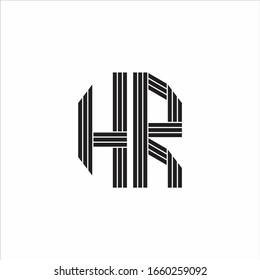 HR Logo monogram outline style linked isolated on white background