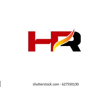 HR Logo. Vector Graphic Branding Letter Element
