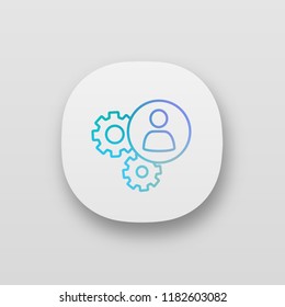 HR management app icon. UI/UX user interface. Teamwork. Human resources. Business mechanism. Web or mobile application. Vector isolated illustration