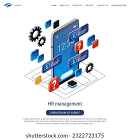 HR management, candidate choice, recruitment 3d isometric vector concept illustration