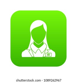 HR management icon digital green for any design isolated on white vector illustration