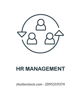 Icono de Gestión de Hr. Elemento de línea de la colección de administración de empresa. Icono de Gestión lineal de Hr para diseño web, infografías y más.