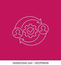 HR, management icon, line vector