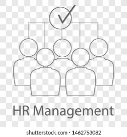 HR Management icon on transparency background. Modern flat design vector illustration. Symbol for your web site design.