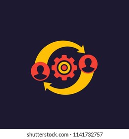 HR, management icon, vector