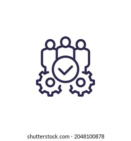 HR and management line icon
