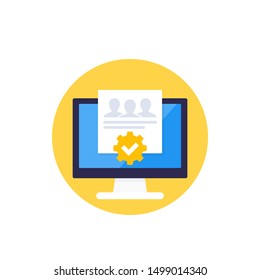 HR management, planning software icon