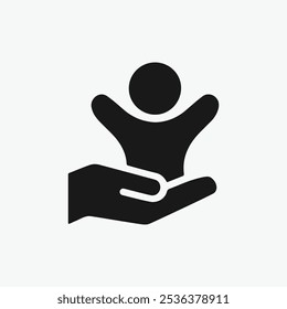  HR management. Staff hiring. Employment. Recruitment service. Hand with person.