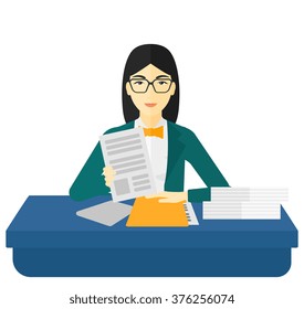 HR manager checking files.