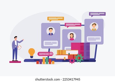 HR Manager Choosing Best Candidate for Job 2d vector illustration concept for banner, website, illustration, landing page, flyer, etc
