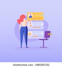 HR manager choosing cv portfolio of new employees. Headhunting agency. Concept of recruitment service, employees hiring, search for job candidates. Vector illustration for web and mobile app