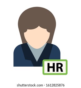 hr manager flat vector color icon