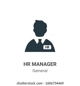 Hr manager glyph icon vector on white background. Flat vector hr manager icon symbol sign from modern general collection for mobile concept and web apps design.