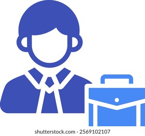 Hr Manager Icon Mixed Vector Illustration