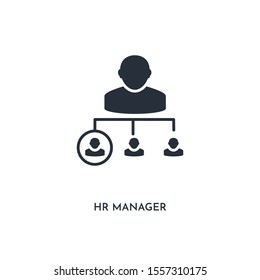 hr manager icon. simple element illustration. isolated trendy filled hr manager icon on white background. can be used for web, mobile, ui.