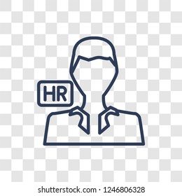 hr manager icon. Trendy linear hr manager logo concept on transparent background from General  collection