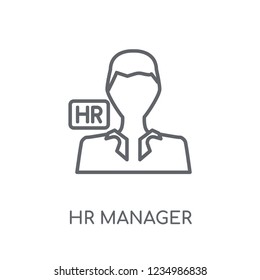 hr manager linear icon. Modern outline hr manager logo concept on white background from General collection. Suitable for use on web apps, mobile apps and print media.