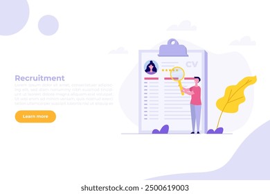 Hr manager man, Headhunting and recruiting  isometric concept. Vector illustration.