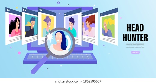 HR manager occupation. People Characters Choosing Best Candidate for Job. Human resources web banner or landing page. Flat vector illustration.