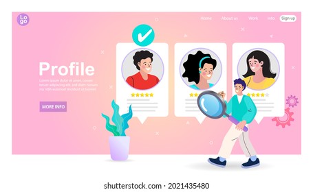 HR manager occupation. People Characters Choosing Best Candidate for Job. Human resources web banner or landing page. Flat vector illustration.