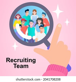 HR manager occupation. People Characters Choosing Best Candidate for Job. Human resources web banner or landing page. Flat vector illustration.